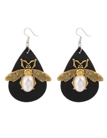 Fashion Pearl Alloy Diamond Drop Bee Earrings