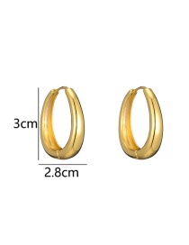 Fashion Large Golden Curved Smooth Drop Earrings