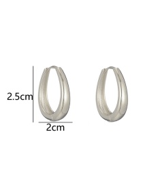 Fashion Medium Silver Curved Smooth Drop Earrings