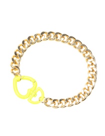 Fashion Yellow Bracelet Copper Spray Paint Love Thick Chain Bracelet