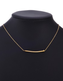 Fashion Gold Titanium Steel Zircon Nail Necklace