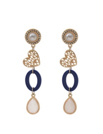 Fashion Gold Acetate Sheet Love Drop Earrings