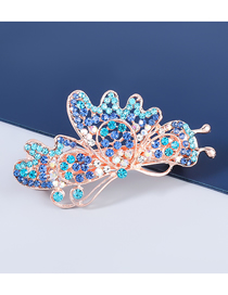 Fashion Blue Alloy Inlaid Rhinestone Butterfly Hair Clip