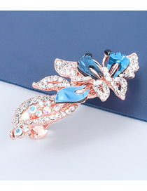 Fashion Blue Alloy Inlaid Rhinestone Butterfly Hair Clip