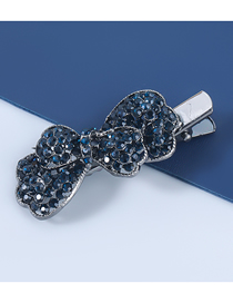 Fashion Blue Alloy Inlaid Rhinestone Bow Hairpin