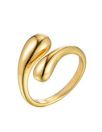 Fashion Gold Stainless Steel Irregular Drop Opening Ring