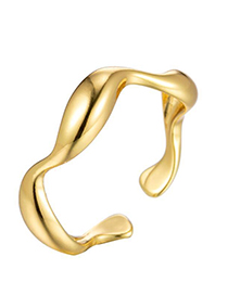 Fashion Golden-6 Stainless Steel Irregular Drop Open Ring