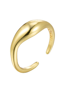 Fashion Golden-7 Stainless Steel Irregular Drop Opening Ring