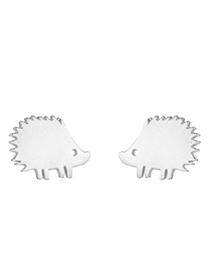 Fashion Steel Color Stainless Steel Hedgehog Ear Studs