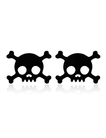 Fashion Black Halloween Skull Earrings