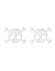 Fashion Steel Color Halloween Skull Earrings