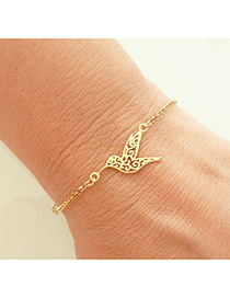 Fashion Bracelet Gold Stainless Steel Hummingbird Bracelet