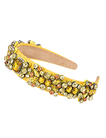 Fashion Yellow Alloy Diamond-studded Geometric Headband