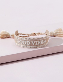Fashion Goodvibes Woven Letter Tassel Bracelet