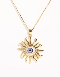 Fashion Purple Gold-plated Copper Eye Necklace