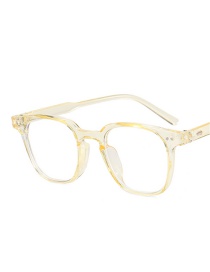 Fashion Transparent Yellow And White Film Rice Nail Flat Glasses Frame