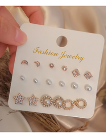 Fashion Gold Alloy Xingyue Pearl Earring Set