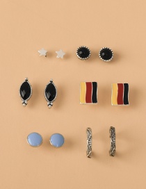 Fashion Ch1550 Alloy Diamond-studded Oil Drop Geometric Earrings Set