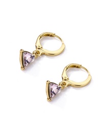 Fashion Triangle Purple Irregular Diamond-set Triangle Earrings