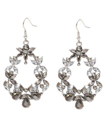 Fashion Silver Hollow Maple Leaf Drop Earrings