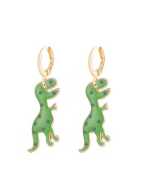 Fashion Light Green Alloy Drip Oil Dinosaur Earrings