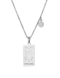 Fashion Silver Capricorn Alloy Zodiac Necklace
