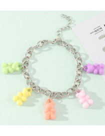 Fashion Color Thick Chain Resin Bear Bracelet