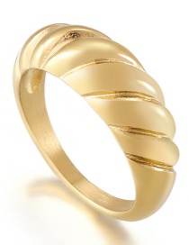 Fashion Gold Color Stainless Steel Thread Ring