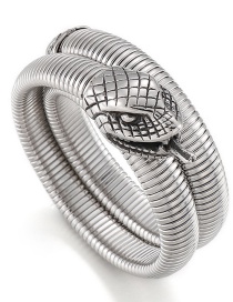 Fashion Silver Color Stainless Steel Cobra Multi-circle Bracelet
