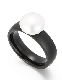 Fashion Black Car Wheel Shell Pearl Ring