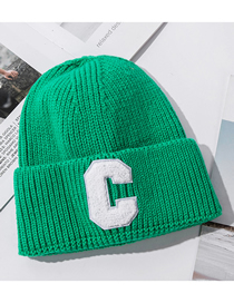 Fashion Turquoise (white Label) Knit Hat With Cuffed Letters