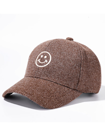 Fashion Khaki Smiley Embroidered Baseball Cap