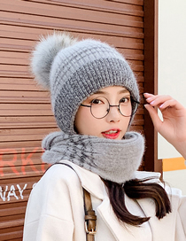 Fashion Grey Hair Ball Knitted Scarf All-in-one Kit