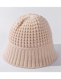 Fashion Beige Wide-brimmed Knitted Woolen Hat