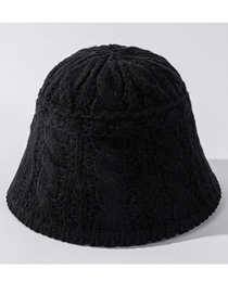 Fashion Black Hemp Pattern Knitted Fisherman Hat