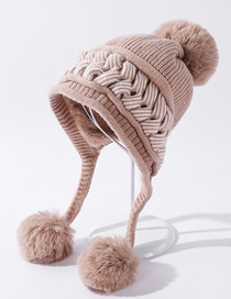 Fashion Khaki Twisted Knitted Wool Ball Cap