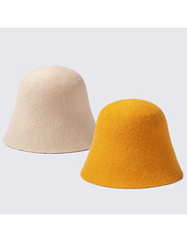 Fashion Yellow Cashmere Double-sided Fisherman Hat