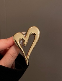 Fashion Gold Color Metal Heart Brooch