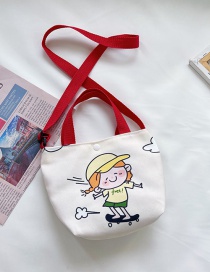 Fashion Off White Children's Printed Canvas Crossbody Bag