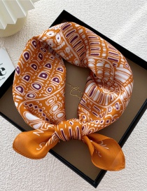 Fashion Alphabet Elephant Orange Base Mulberry Silk Printed Silk Scarf