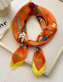 Fashion Yifei Soaring Orange Printed Neck Scarf