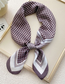 Fashion Houndstooth Striped Purple Printed Neck Scarf