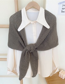 Fashion Triangular Stripe Gray Wool Triangle Knit Small Shawl