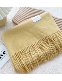 Fashion Yellow Fringe Scarf With Faux Cashmere Letters
