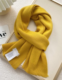 Fashion Sunset Yellow Knitted Patch Long Scarf