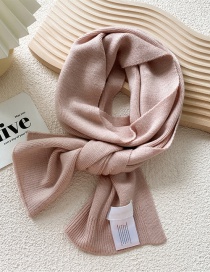 Fashion Pink Knitted Patch Long Scarf