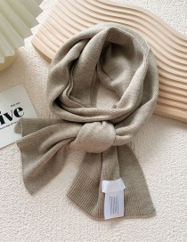 Fashion Milk Tea Knitted Patch Long Scarf