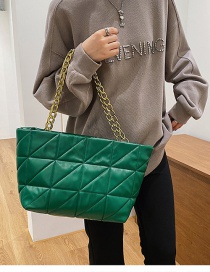Fashion Green Large Capacity Rhombic Chain Shoulder Bag