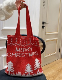 Fashion Red Knitted Christmas Shoulder Bag