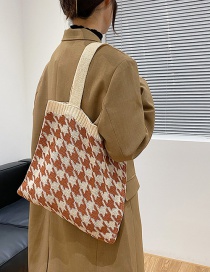 Fashion Brown Knitted Christmas Shoulder Bag